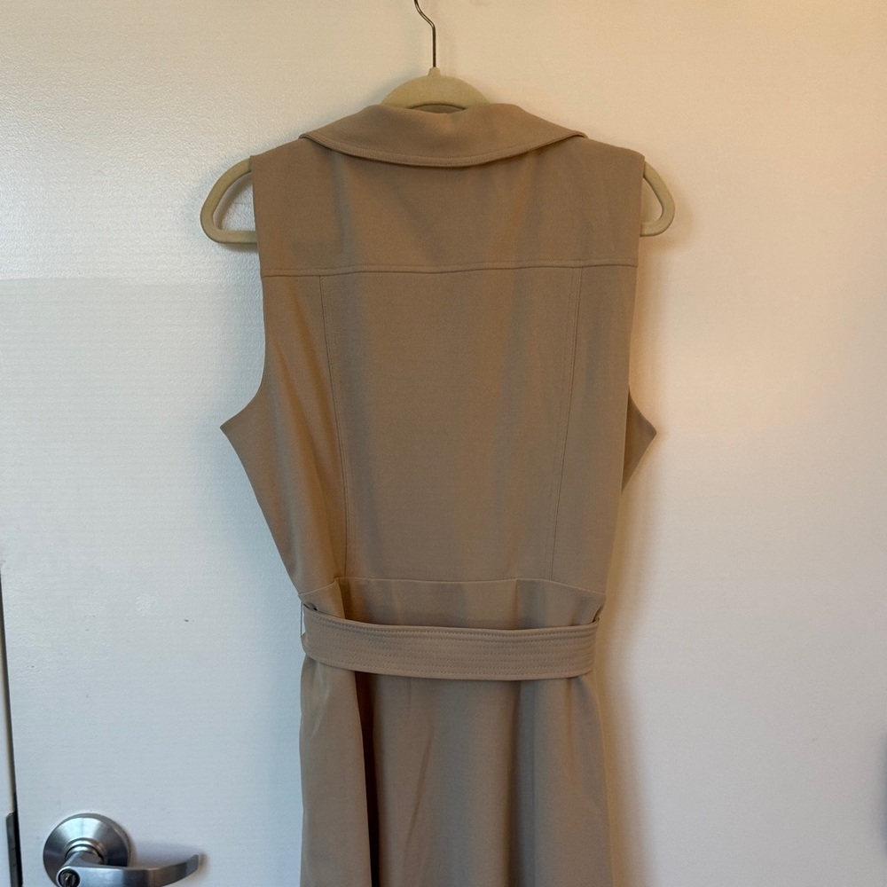 Tommy Hilfiger Beige Midi Dress with Belt - Picture 3 of 7